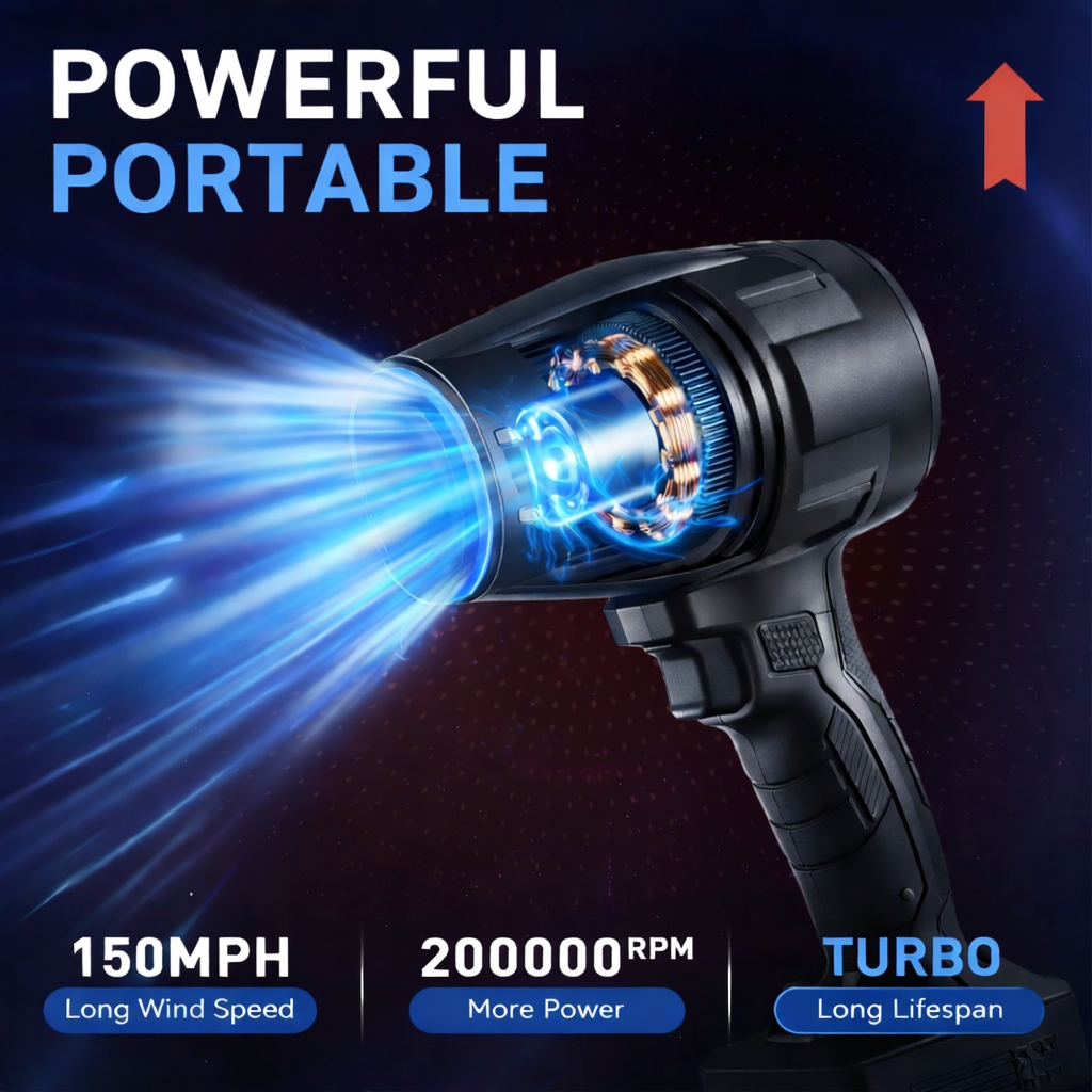 AIRJET™ 200000 RPM Cordless SUPER POWER JET GUN | 1-Year Warranty | For Cars, Home, PC & Outdoor Cleaning