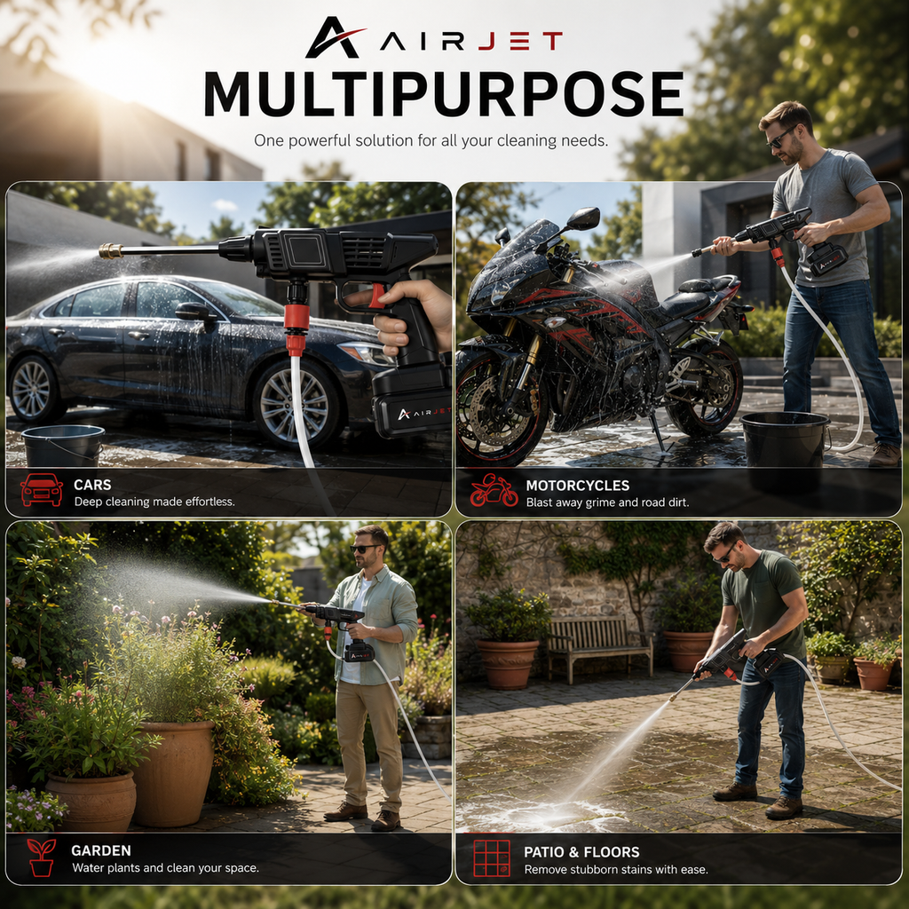 AIRJET™ PRO Portable Pressure Washer | 2 Batteries | Free Travel Case