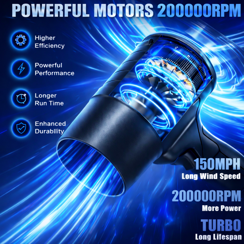 AIRJET™ 200000 RPM Cordless SUPER POWER JET GUN | 1-Year Warranty | For Cars, Home, PC & Outdoor Cleaning